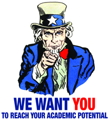 We Want You…to Reach Your Academic Potential