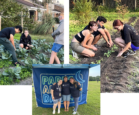 Students participating in faith-based service